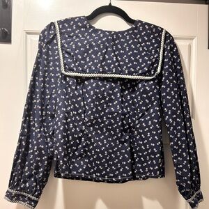 Doen Renoir Blouse in Blue Calico